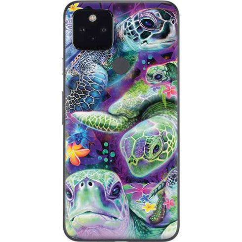 Rainbow Sea Turtles by Sheena Pike Google Pixel 5a Skin